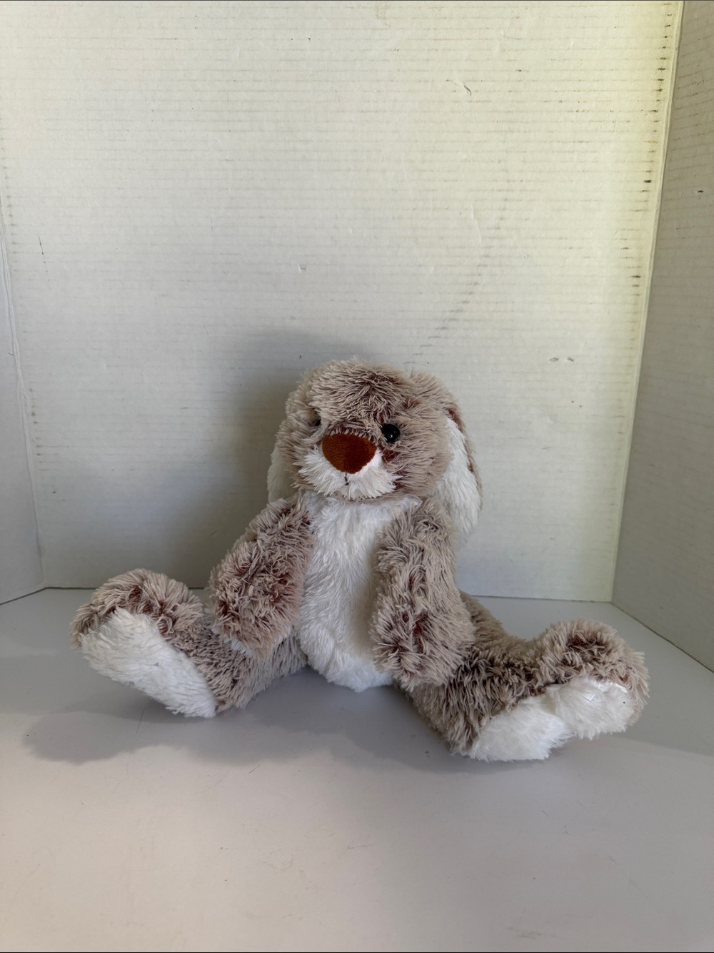 Plush Burrow Bunny Stuffed Animal - Soft Tan and White